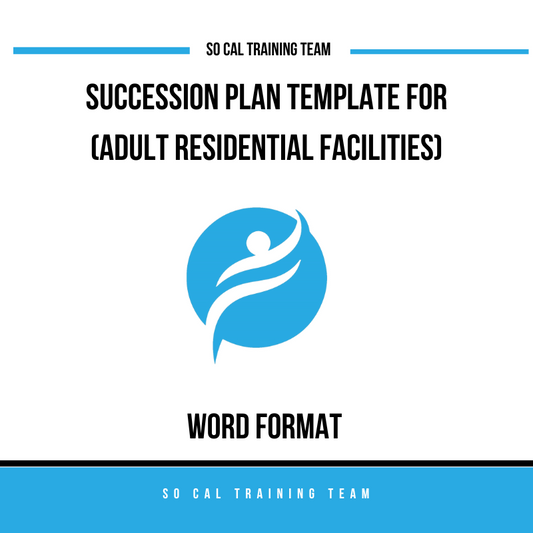 Succession Plan Template for (Adult Residential Facilities)